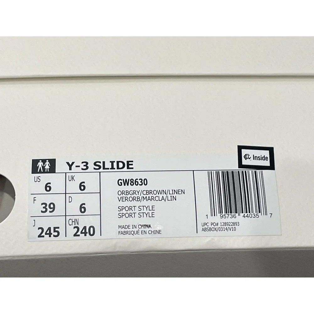 Y-3 Orbit Grey Clear Brown Beige White GW8630 Slide Sandal Mule‎ Slipper Men's 6